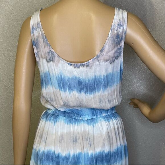 NWT BeBop Tie-Dye Sleeveless Maxi Dress Blue White Tan Size Medium - Picture 7 of 15